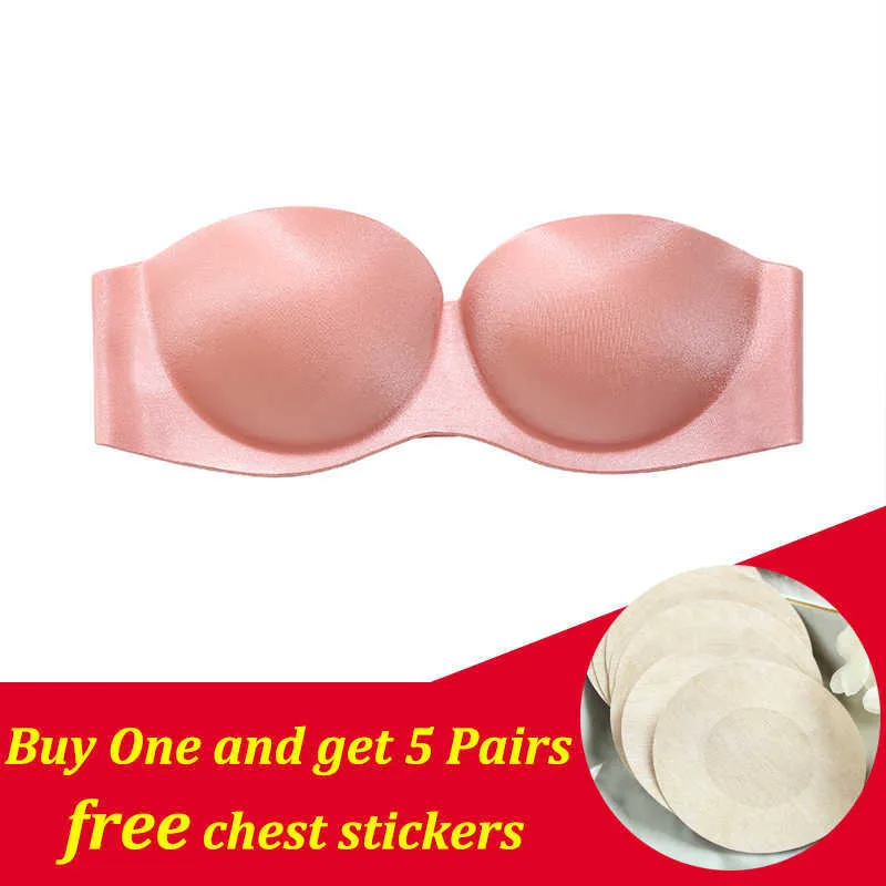 Sexy Seamless Strapless Bra For Women Wireless Push Up One Piece Bralette  With Half Cup Intimate Strapless Underwear P230417 From Mengqiqi04, $9.64
