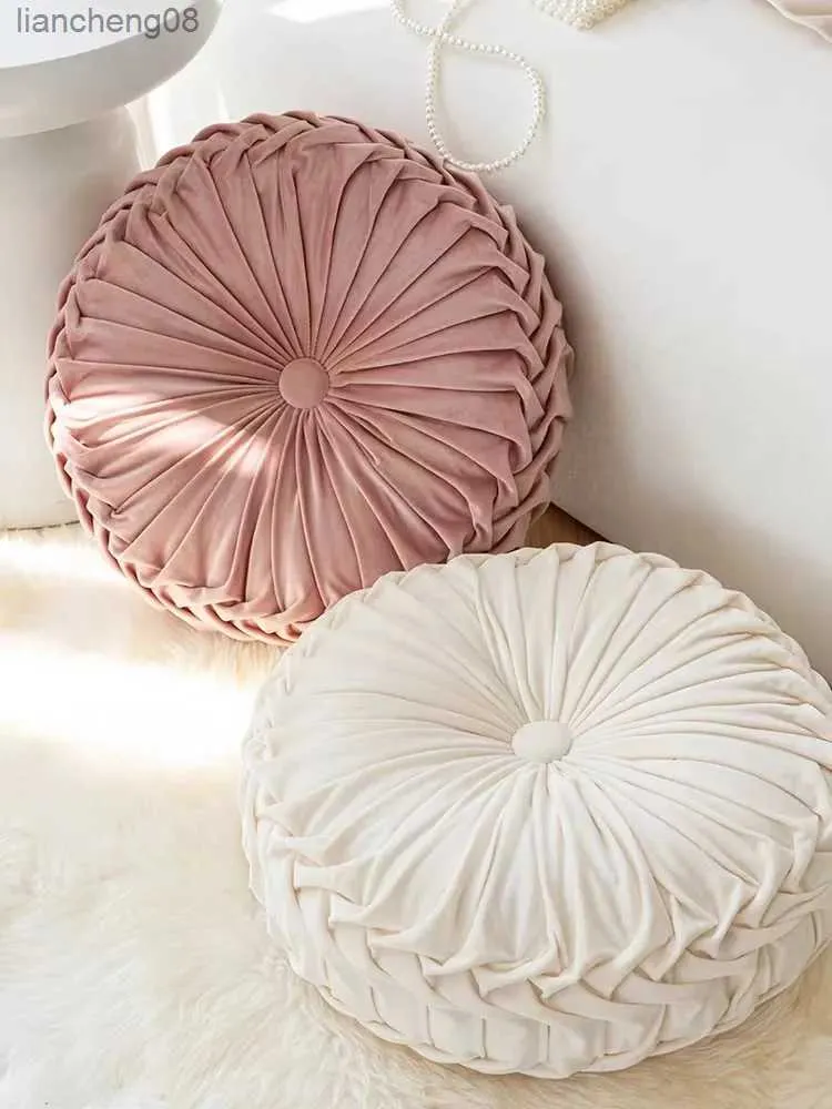 Cushion/Decorative Colors Round Cushion Velvet Sofa Back Pad Throw Cushion Home Sofa Cussion 35/40cm