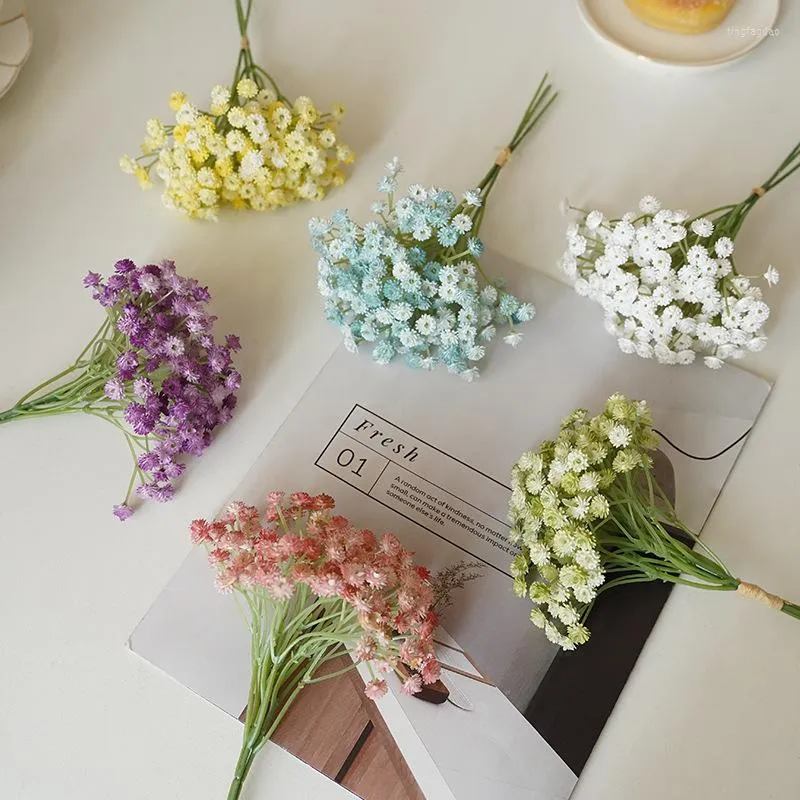 Fleurs décoratives en gros 23 cm Bouquet Artificielle Babysbreath Gypsophile Blanc Art Ciel Étoile Plantes Maison Décoration De Fête De Mariage