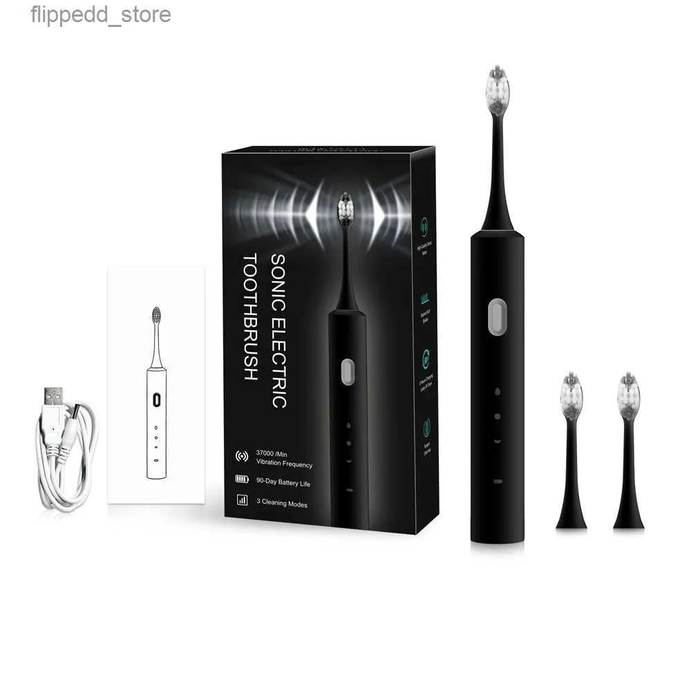 Toothbrush WEASTI sound wave color light touch button shock-proof gingival soft hairs electric toothbrush USB charging whitening teeth Q231117