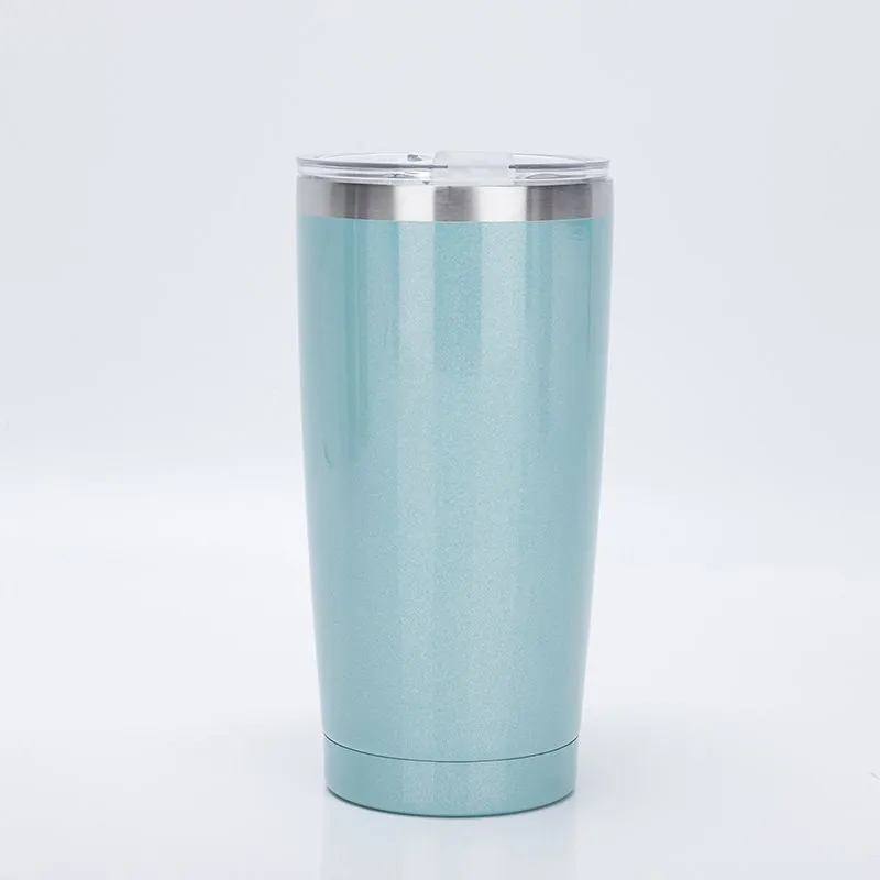 20oz Glitter tumbler shimmer sublimation car cup with lid double walled stainless steel vacuum insulated coffee water tumblers Custom logo