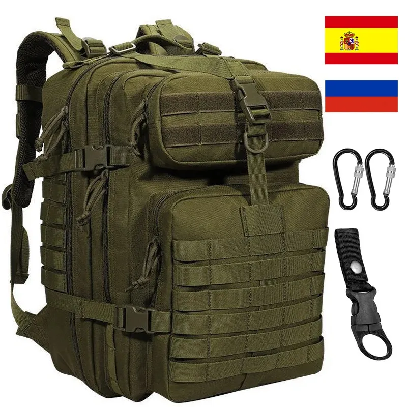 Pacotes de mochila 48L mochila tática masculina nylon camping mochila militar grande capacidade à prova d'água bolsa de caça esportes caminhadas bolsa de pesca 231117