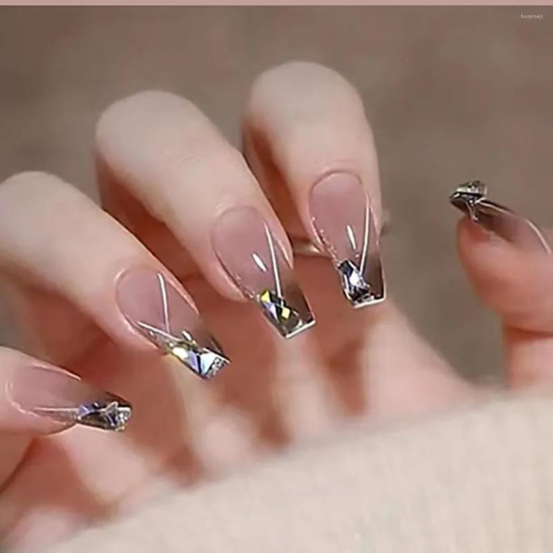 Valse nagels burst lange diamant coole producten herbruikbare kleefstof nep nagel benodigdheden lijm drukt dingen volledige deksel tips accessoires