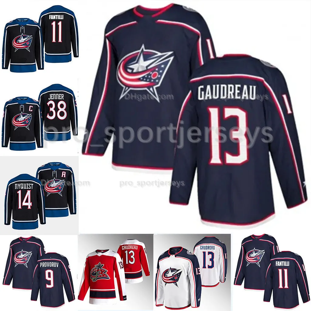 Columbus Adam Fantilli Blue Jackets Jersey Johnny Gaudreau Ivan Provorov Boone Jenner Zach Werenski Patrik Laine Cole Sillinger Elvis Merzlikins Gustav Nyquist