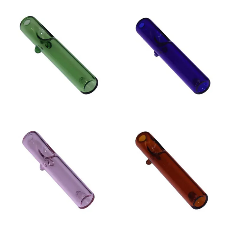 Ultimi tubi a rullo in vetro spesso Pyrex colorato Tubo filtro portatile Dry Herb Tabacco Cucchiaio Ciotola Handpipes Fumo manuale Portasigarette fatto a mano DHL