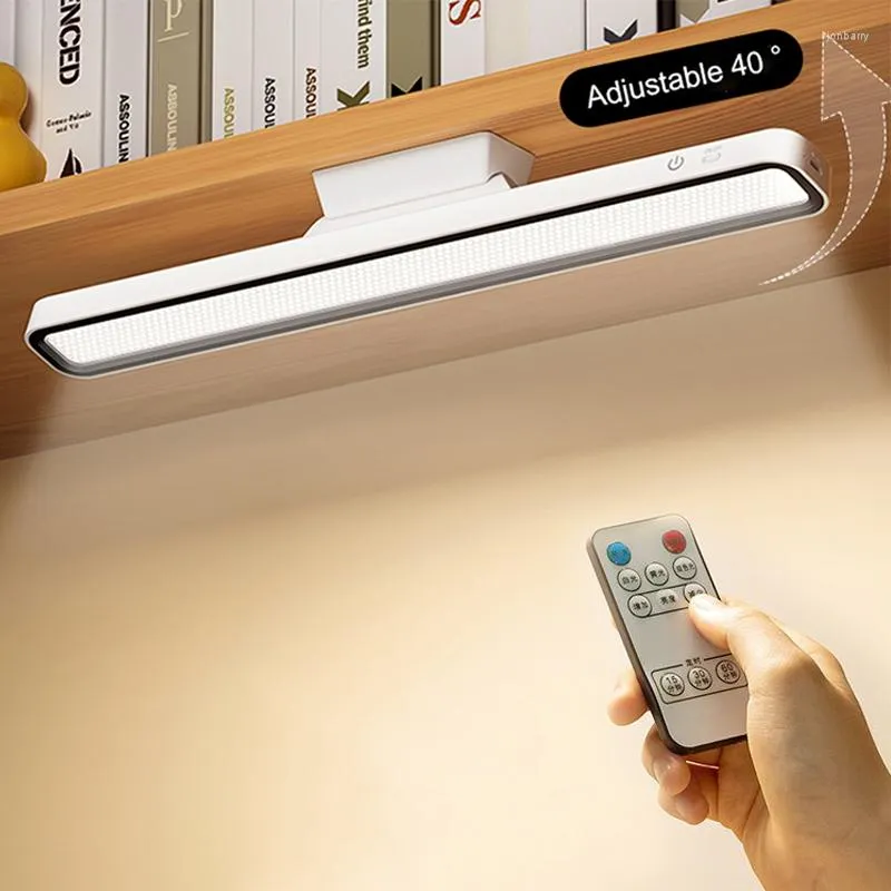 Tischlampen Schreibtischlampe mit Remotrol-Steuerung Timing LED USB wiederaufladbares Licht magnetisches Schlafzimmer Nachtlesen