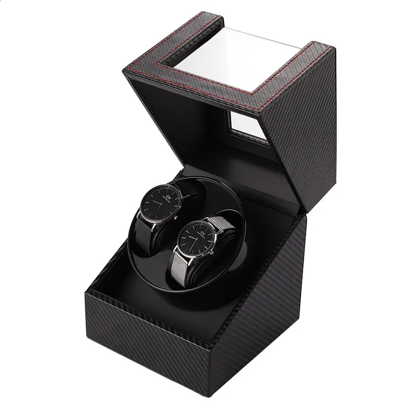 İzleme Kutuları Kılıfları Çift 20 İzle Sunder Otomatik Saatler İzleme Kutusu USB Şarj Saati Sargılama Mekanik Kutu Motorlu Shaker Watch Winder 231116