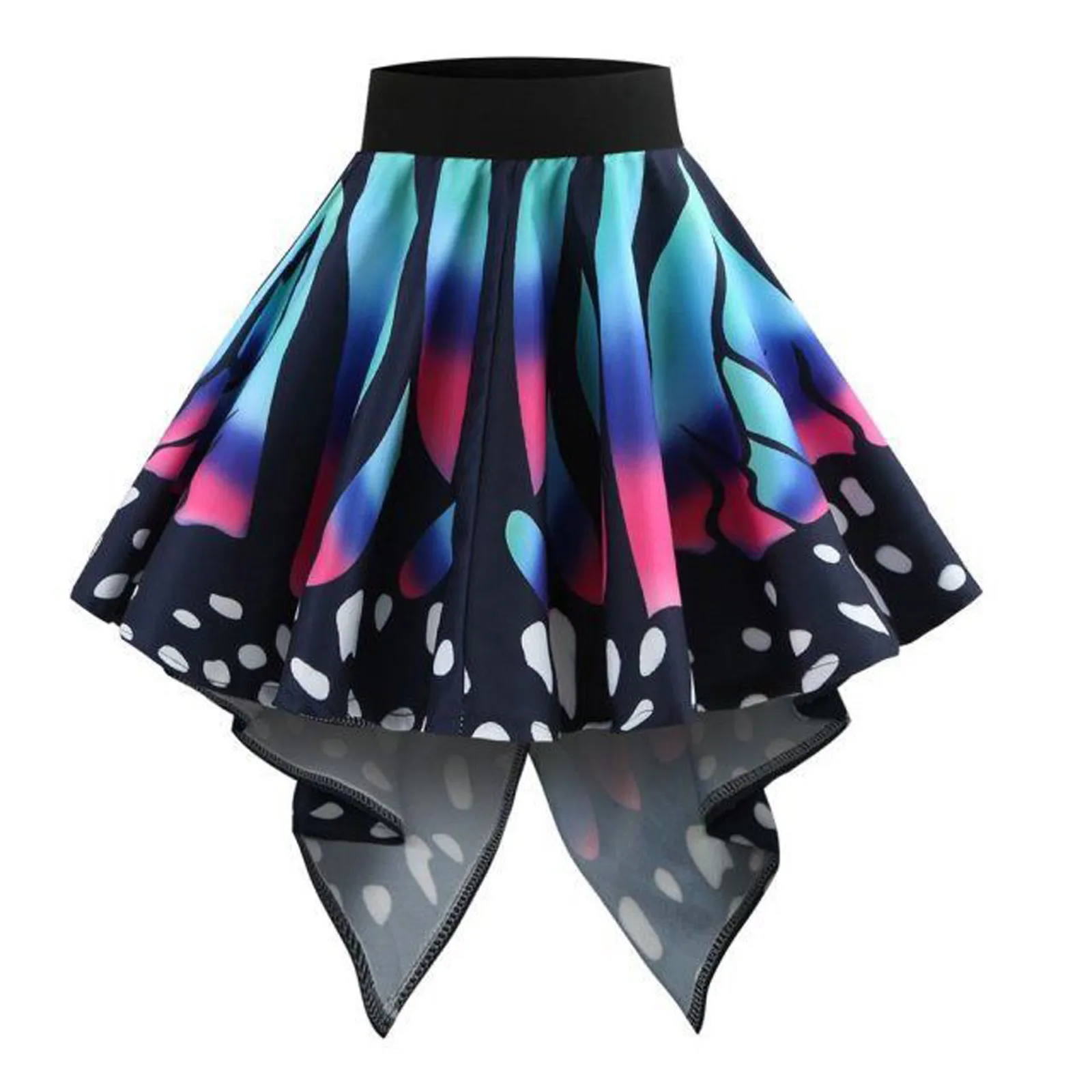 Skirts Harajuku High Waist Black Skirts Fashion Women Butterfly Girls Sexy Elastic Waisted Irregular Uniform Pleated Skirt Jupe Femme 230417