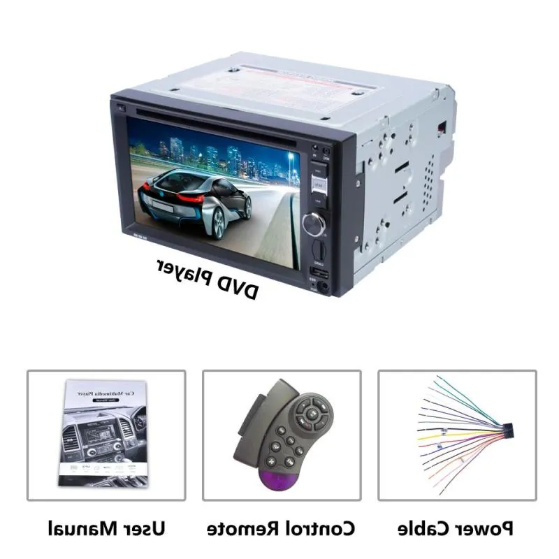FRESHIPPING CAR DVD 플레이어 62 "스크린 카 라디오 지원 Bluetooth FM USB 20 스티어링 휠 원격 제어 핸즈프리 전화 자동 MJXL