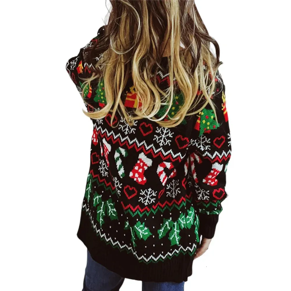 Womens Sweaters Knitted Christmas Sweater Jacket Tops 2023 Winter Snowflake Xmas Cardigan Keep Warm Outerwear Coat Female Clothing 231117 From 12 95 DHgate