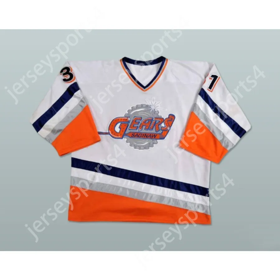 Niestandardowy Mike Brusaua Saginaw/Ohio Gears Hockey Jersey New Top Sched S-M-L-XL-XXL-3XL-4XL-5XL-6XL