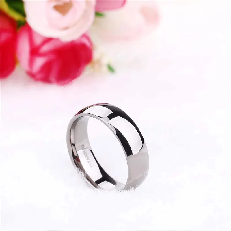2/4/6/8mm Mens Wedding Band Polished Women Titanium Simple Engagement Classic Rings Black Silver Color Lady anel 3-15 Fashion JewelryRings