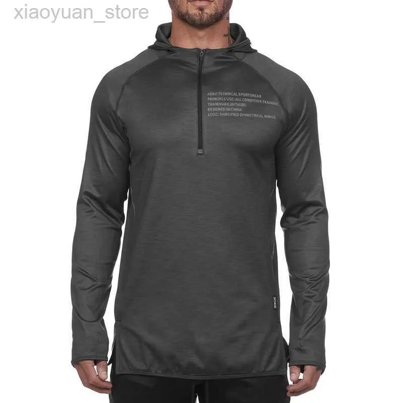 Men's Jackets Men's Running Jacket with Hood Gym Sports Blouse and Running Training Hooded Bodybuilding and Workout