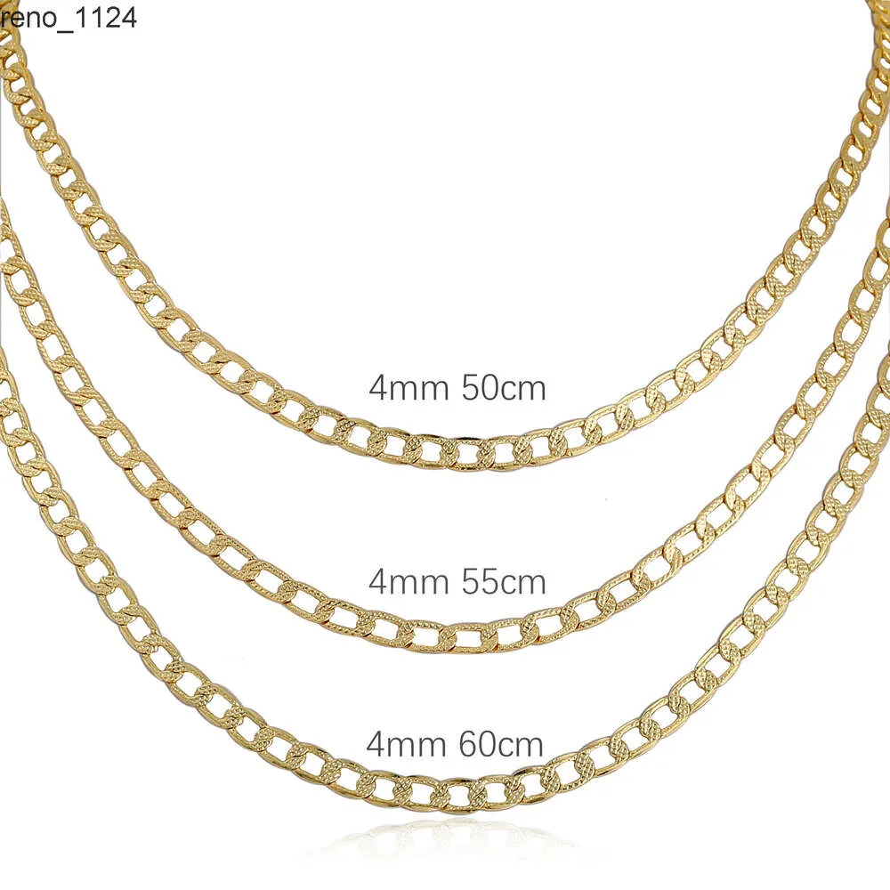 Chaîne à maillons cubains Miami 4mm, 14k oro laminado, ras de cou, bijoux de base pour hommes et femmes, offre spéciale