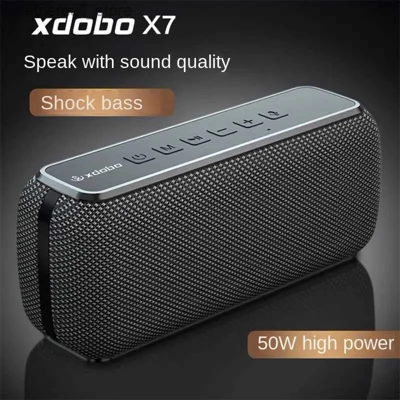 Колонки для сотовых телефонов XDOBO X7 6600 мАч 50 Вт Портативный Bluetooth-динамик Беспроводной сабвуфер Музыкальный громкоговоритель на открытом воздухе Басовая колонка IPX5 Водонепроницаемый бумбокс Q231117