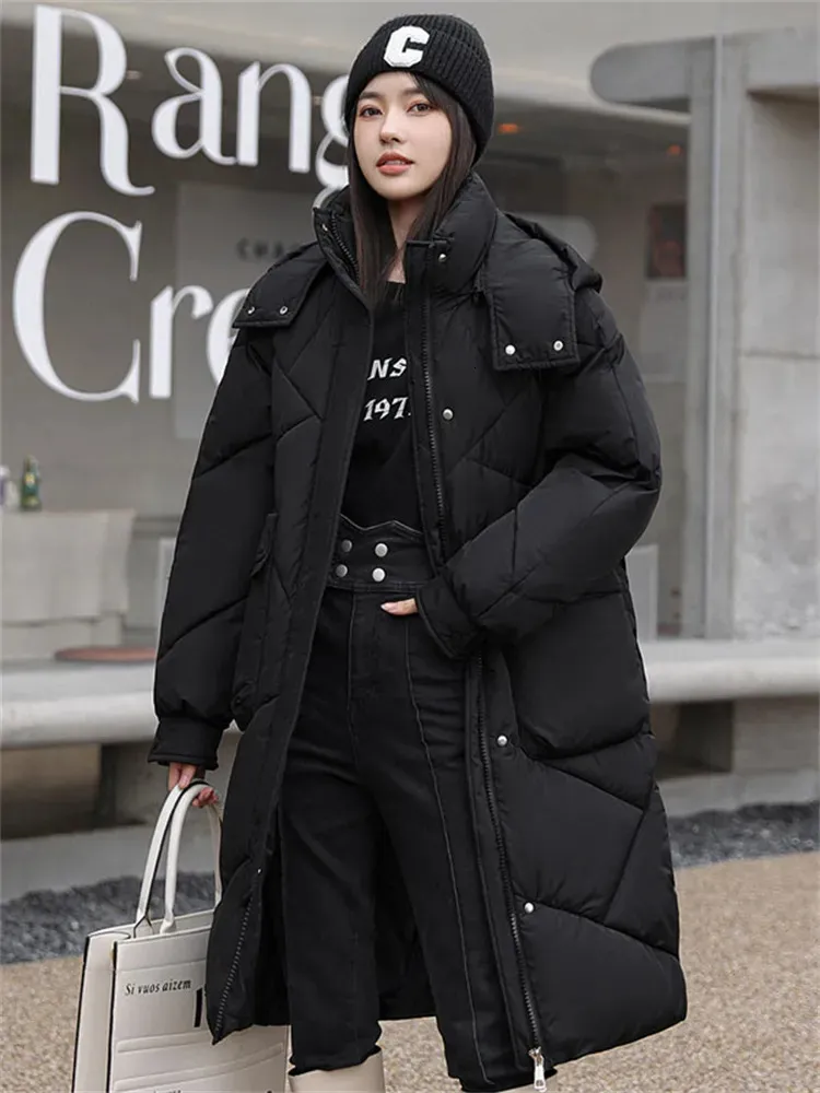 Women's Down Parkas Cotton Coat Women Good Clothing Low Price On Sale 2023 Autumn Winter Fashion Long Thick Warmth Loose Hooded Jacket 231117