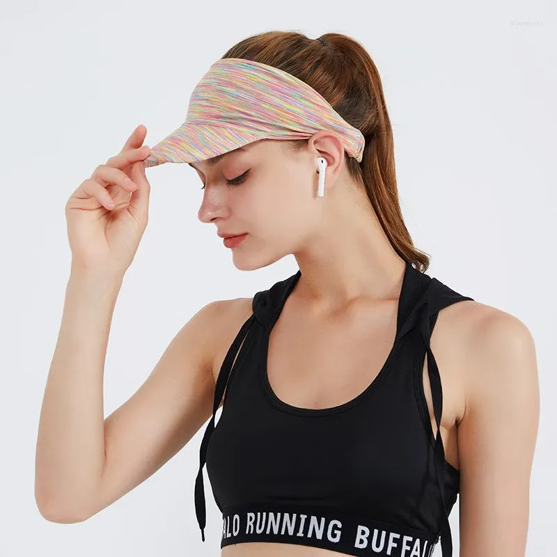 Rowerowe czapki letnie działanie na świeżym powietrzu sporty elastyczne filtr przeciwsłoneczny Kobiety pusty top Oddychający Szybki sucha czapka Kobieta Lady Casual Golf Visor