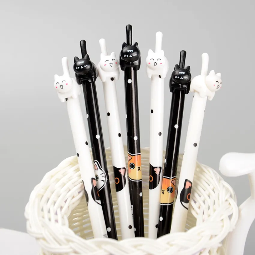 Wholesale Kawaii Cat Cat Gel Pen Set Fun Animal Black Ink Pens For Kids,  Office, And School Supplies From Ls_crystal, $7.92