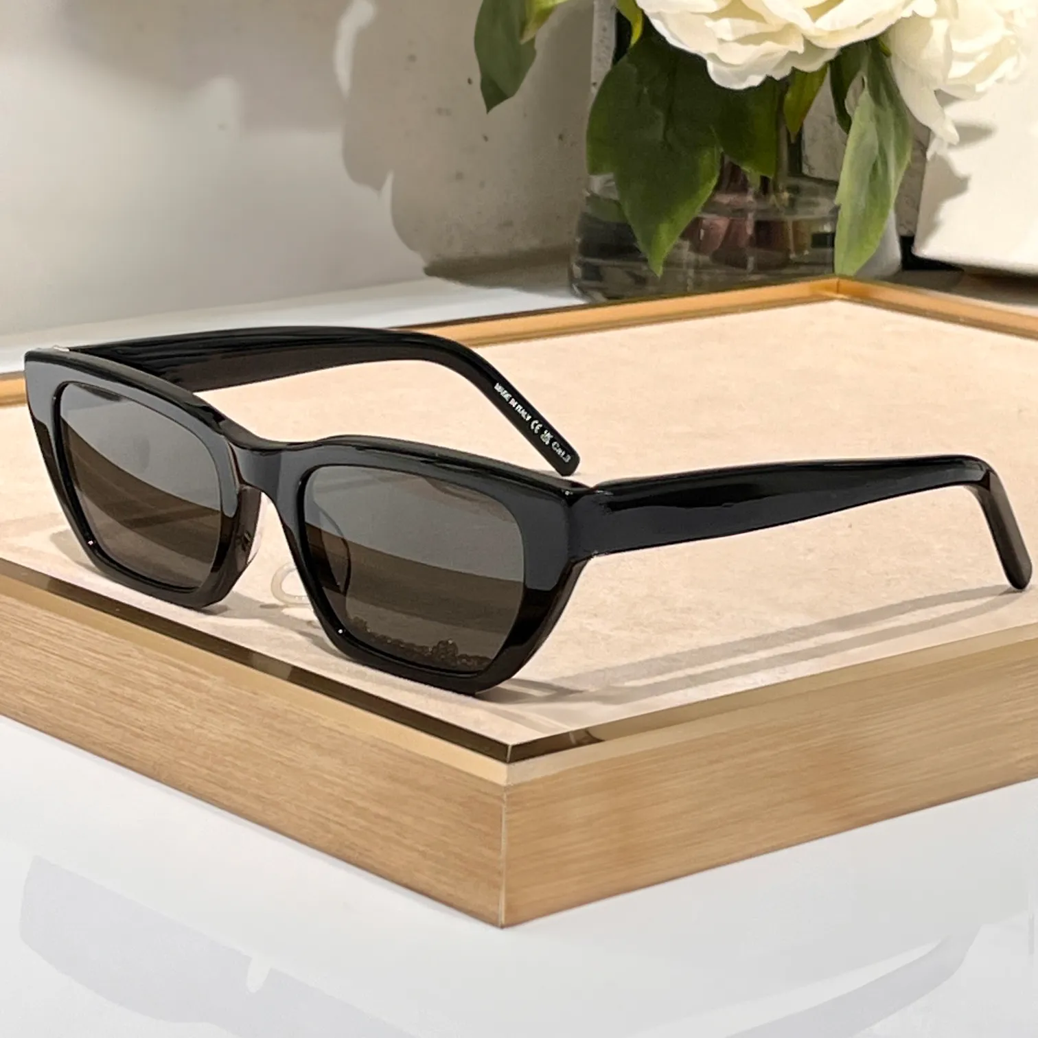 Moda óculos de sol para homens mulheres designer verão m127 luxo avant-garde cateye óculos estilo anti-ultravioleta popularidade acetato quadro completo óculos caixa aleatória