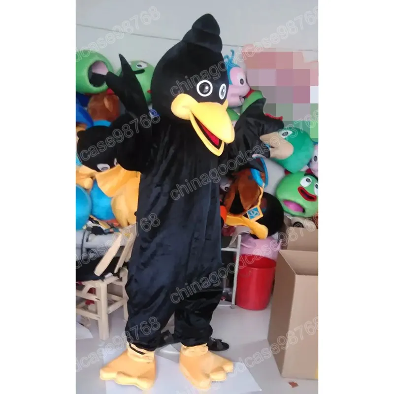 Natal preto pássaro mascote traje de alta qualidade halloween fantasia vestido de desenho animado personagem roupa terno carnaval unisex roupa publicidade adereços