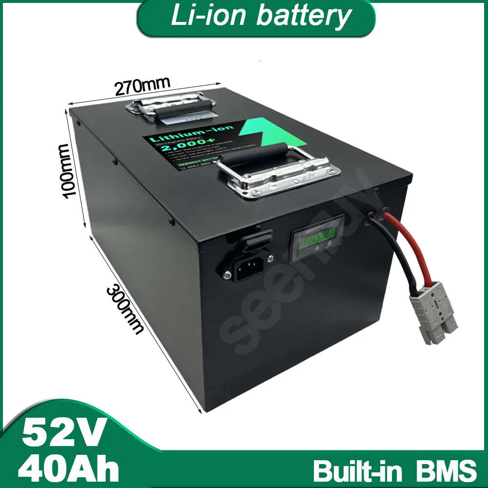 52v 40ah li ion com carregador embutido 50a 80a 120a bateria de polímero de lítio para triciclo e-bike bicicleta motocicleta scooter