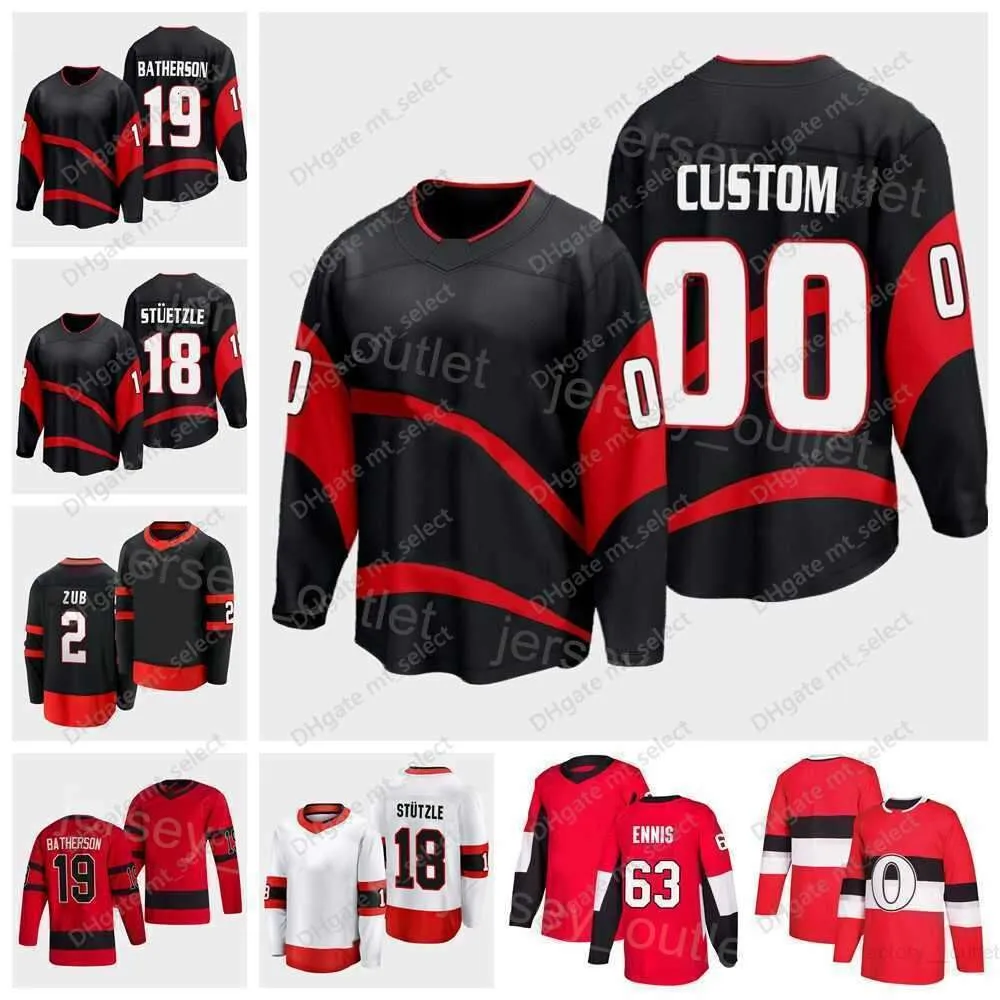 Man Woman Youth hockey''nHl'' Reverse Retro 18 Tim Stutzle Jersey 19 Drake Batherson 63 Tyler Ennis 2 Artem Zub 31 Anton Forsberg 10 Alex Formenton