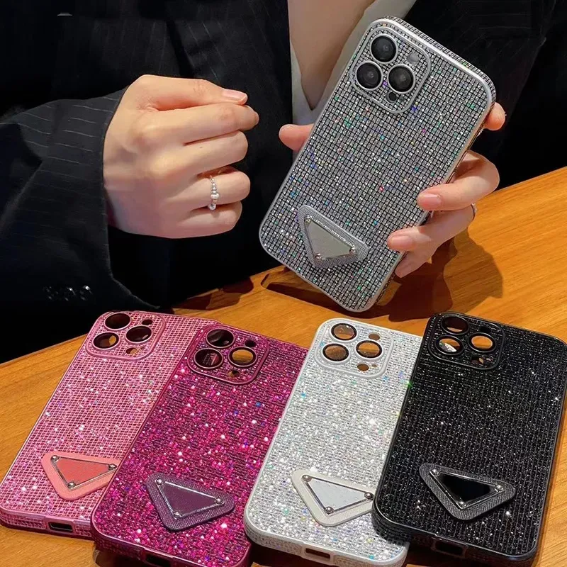 Women Diamond Phone Cases for IPhone 14 14pro 13 13pro 12 12pro 11 Pro Max Pink Cover IPhone13 11pro Designer Cell Phone Case Luxe Accessories Mens