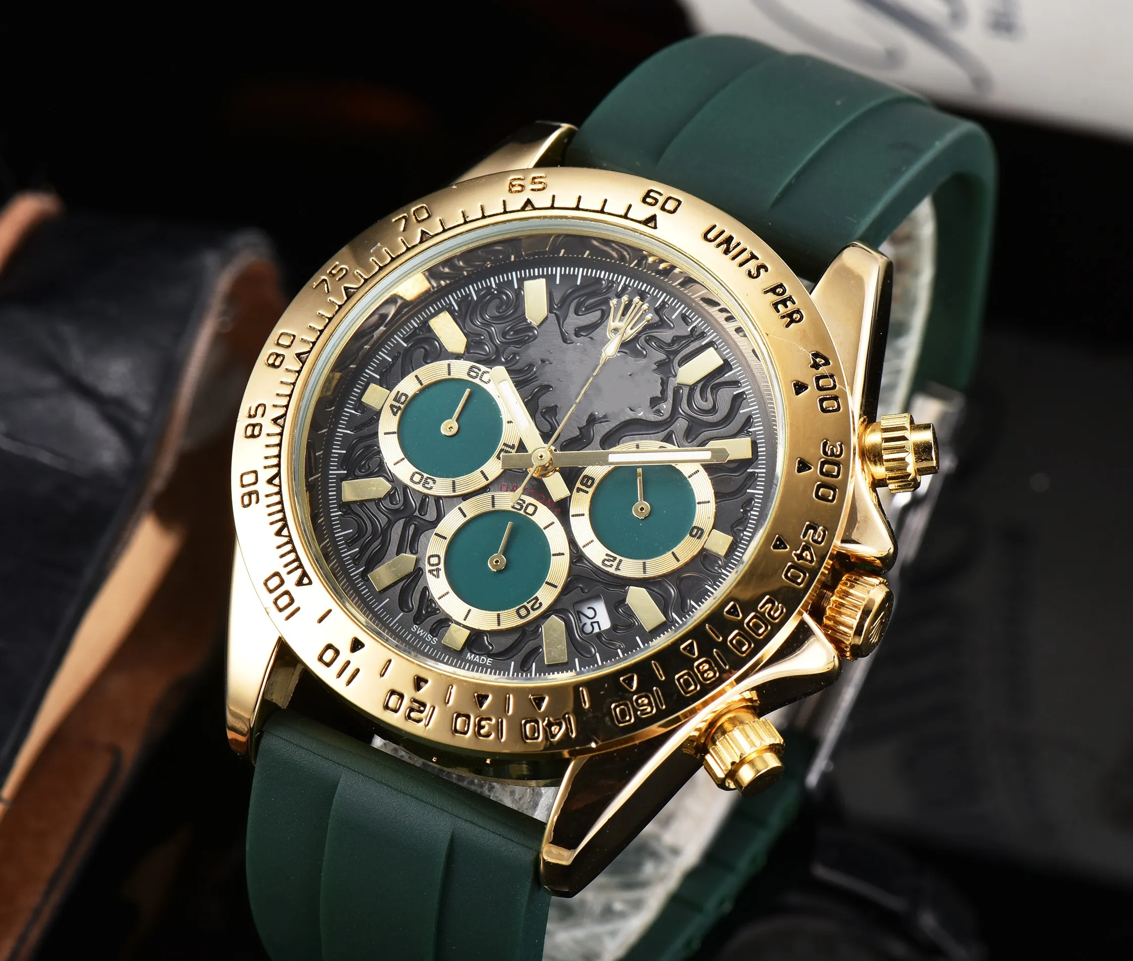 Volledig functioneel luxe horloge heren AAA kwaliteit Precisie duurzaamheid Automatisch uurwerk Roestvrij stalen horloges waterdichte riem Quartz horlogeRO6687