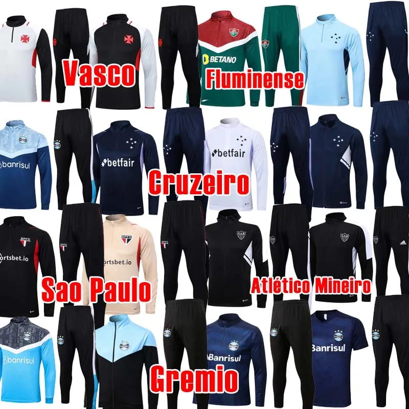 23 24 Brazils Vasco Cruzeiro Sao Paulo Hoodies Trailtsits Atletico Mineiro Fluminense Tracksuits Brasil Eğitim Takımı 2023 Ceket Spor giyim Jogging Tracksits