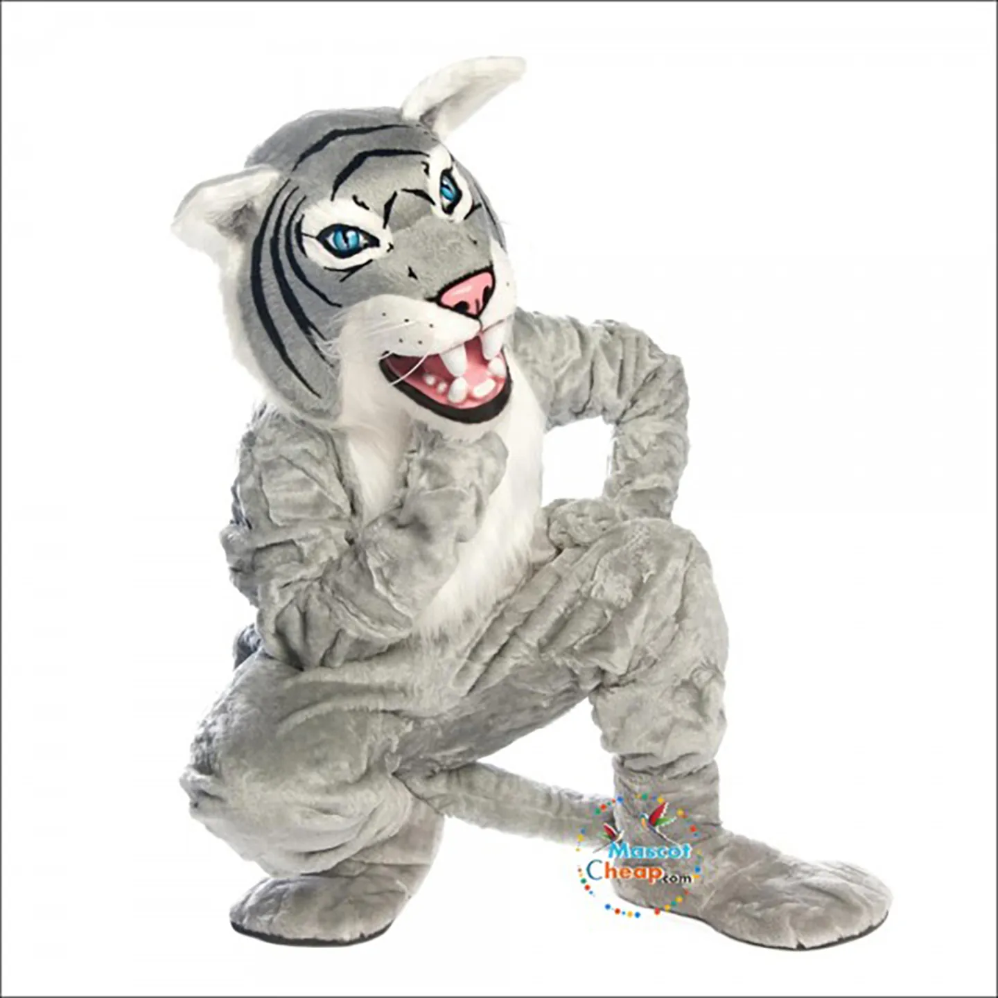 2024 Halloween Graues Wildkatzen-Maskottchen-Kostüm, Osterhase, Plüschkostüm, Kostümthema, Werbung, Geburtstagsfeier, Kostüm-Outfit