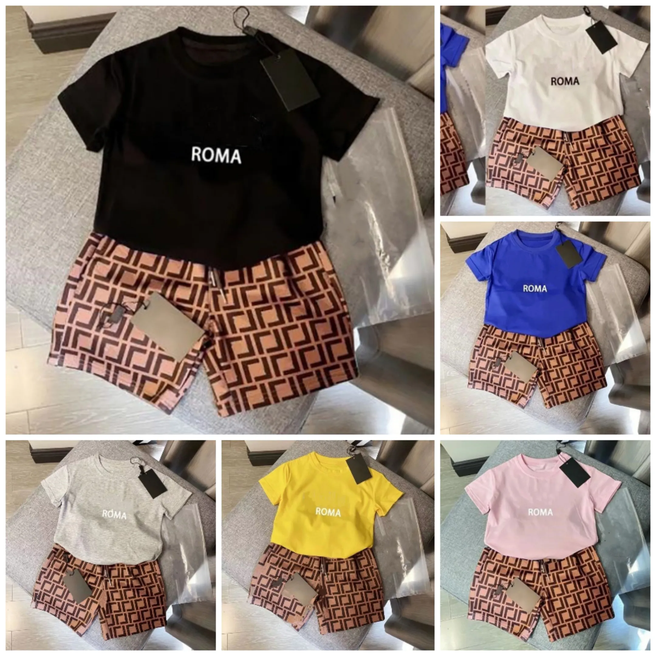 L Designer Baby Kinder Sets Mädchen Luxus Kleid Jungen Sportliche Anzüge Kinder Klassische Markenkleidung Mode Kleidung Sommer T-shirt Anzug AAA