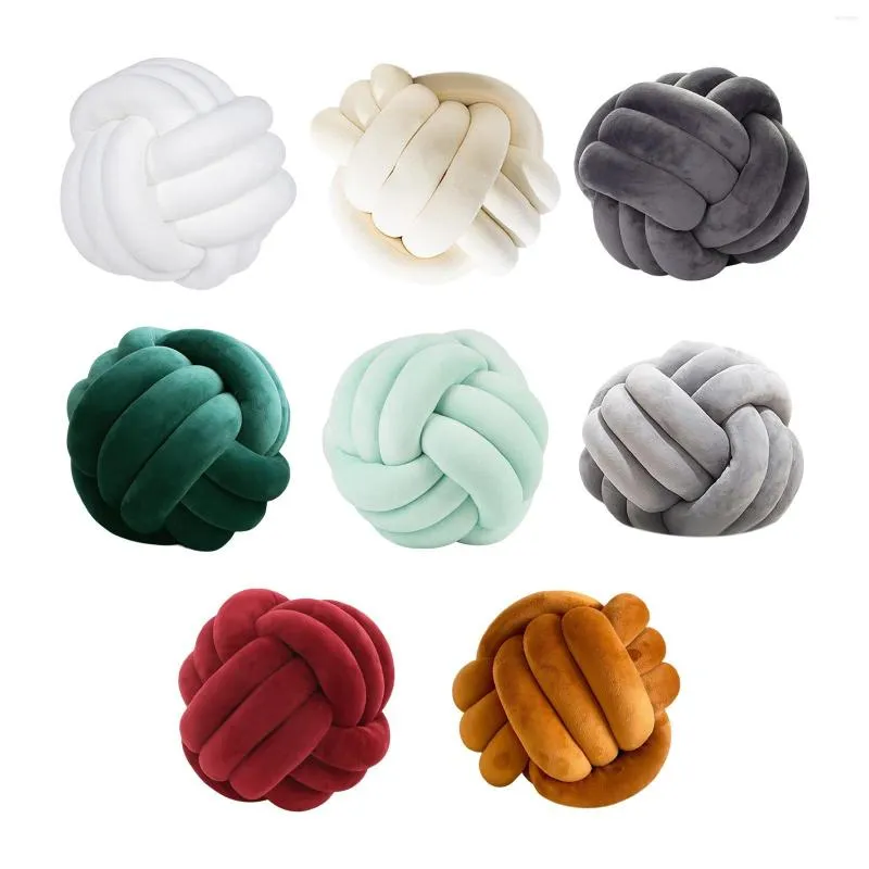 Pillow Soft Knot Ball Pography Props Plush Hand Woven Throw Knotted For Sofa Bed Chairs Home Decoration 22cm