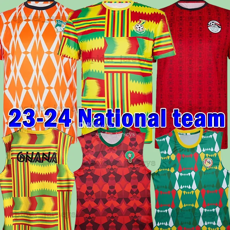 23 24 FtblCulture Jerseys de futebol Gana Marrocos Seleção Nacional de Futebol Costa do Marfim 2023 2024 Egito Senegal Fãs Versão do Jogador Camisas de Futebol Homens Uniformes Jersey