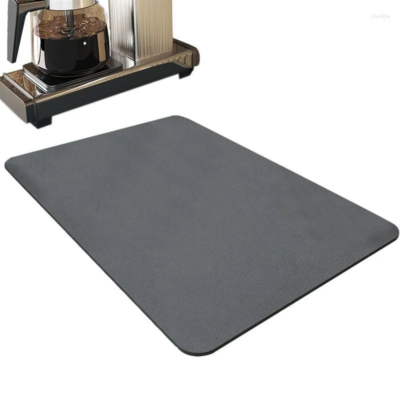 Table Mats Kitchen Draining Pad Non Slip Water Absorbing Layer Coffee Bar Dish Mat Countertop Quick Dry Waterproof Faucet
