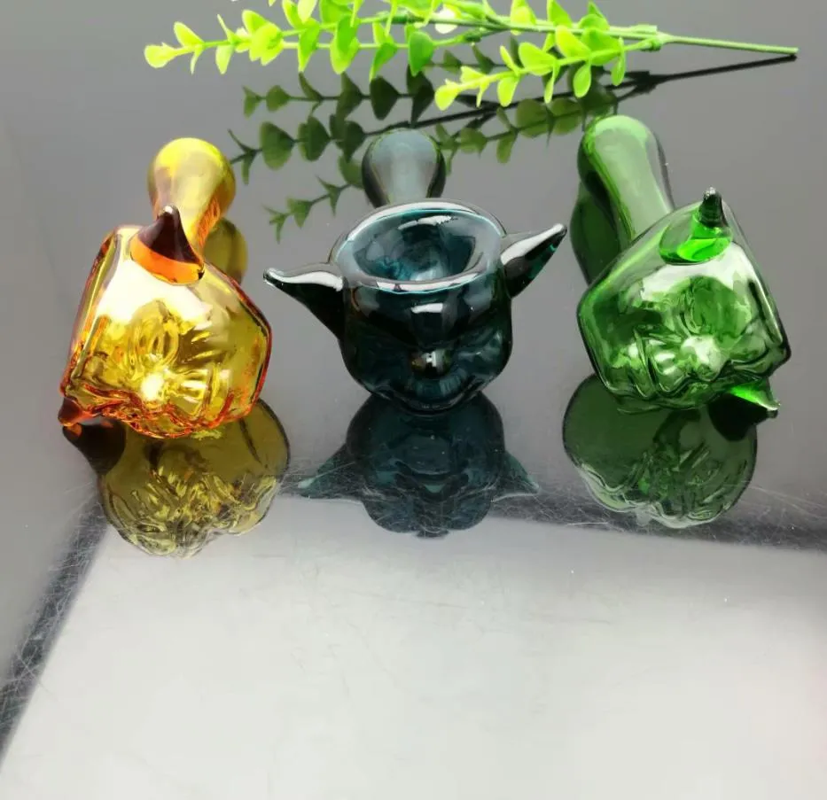 Smoking Pipe Mini Hookah glass bongs Colorful Metal Shape Hot selling pointed ear shaped colored glass pipe in Europe and America