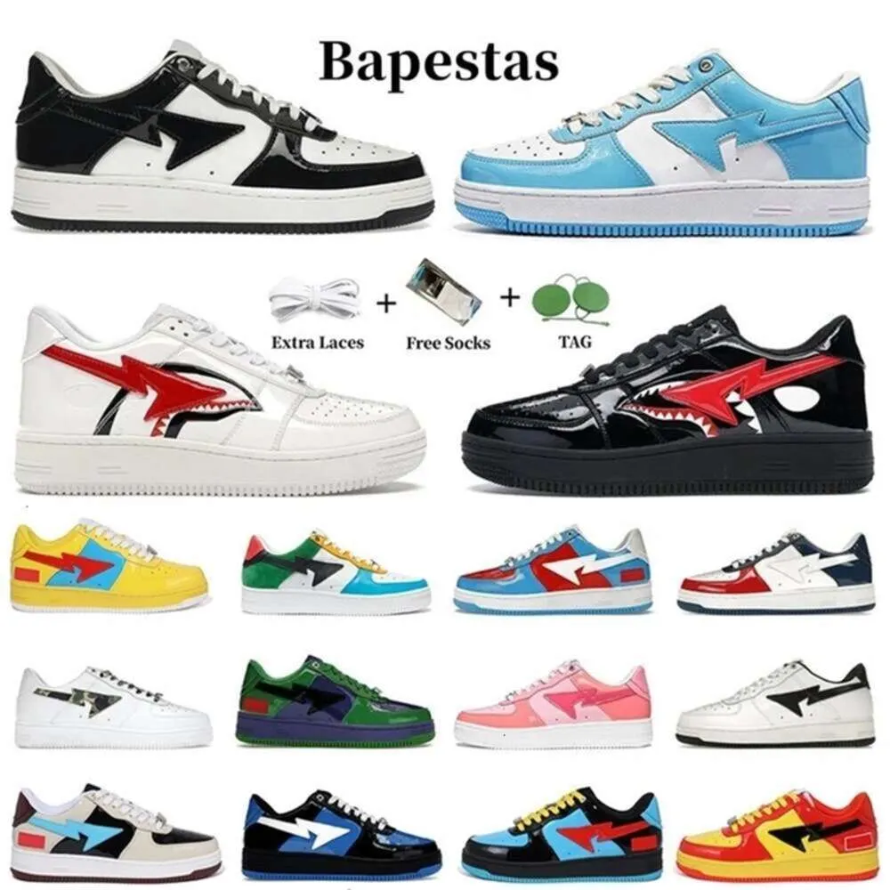 Designer APBapesta sk8 sta sapatos baixos Plataforma APBapestar Sneakers Homens Mulheres Tubarão Preto Branco Camo Combo Rosa APBapestas Sk8 Sta Plate-forme scarpe