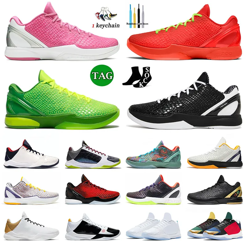MAMBA 5 Protro 6 Grinch Basketball Shoes Mens Trainers Outdoor Mambacita Bruce Lee Big Stage Chaos 5S Ring