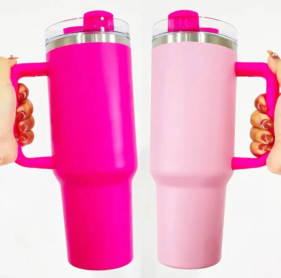 PINK Flamingo 40oz Quencher H2.0 Mugs Cups Camping Travel Car Cup