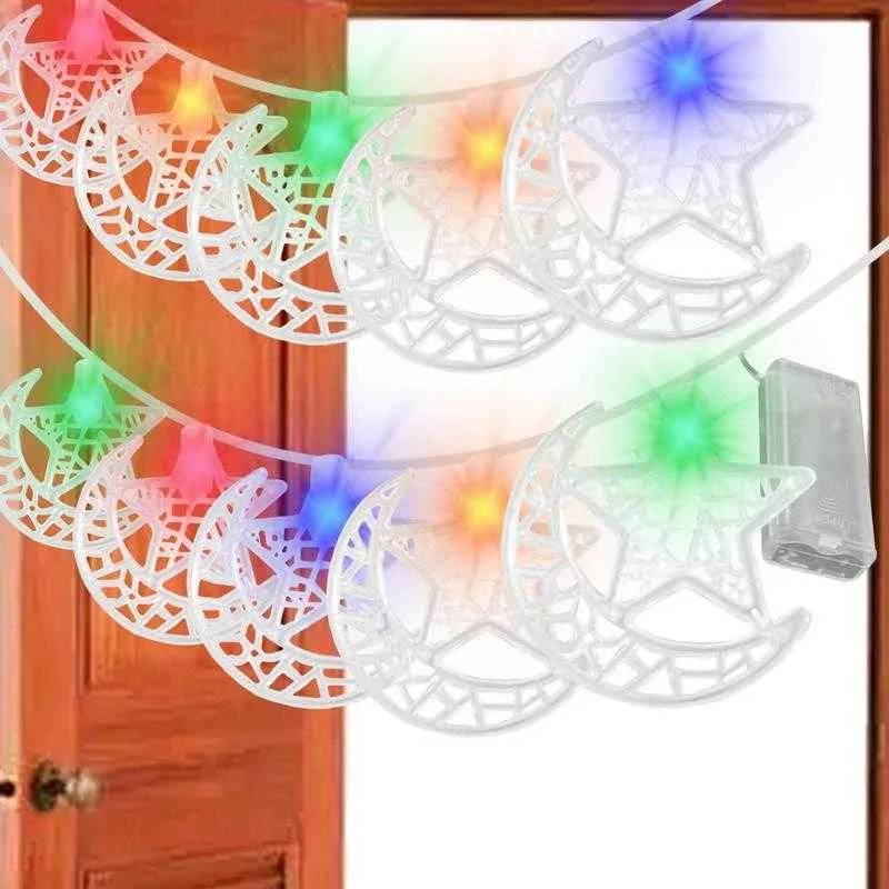 LED Strings 1.5M10 LEDs Eid Dekoration Acryl Laterne LED Lichterketten Eid Kareem Decor Eid Geschenk Al-Fitr Eid Festival Party Supplies P230414