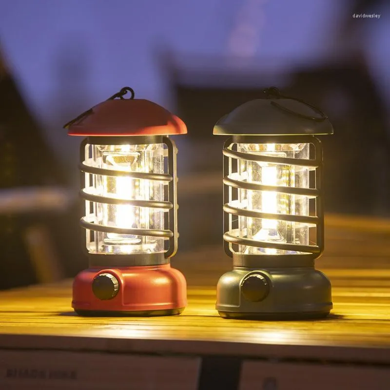 Vintage Camping Light wiszące namiot LED ładowane USB Wodoodporne