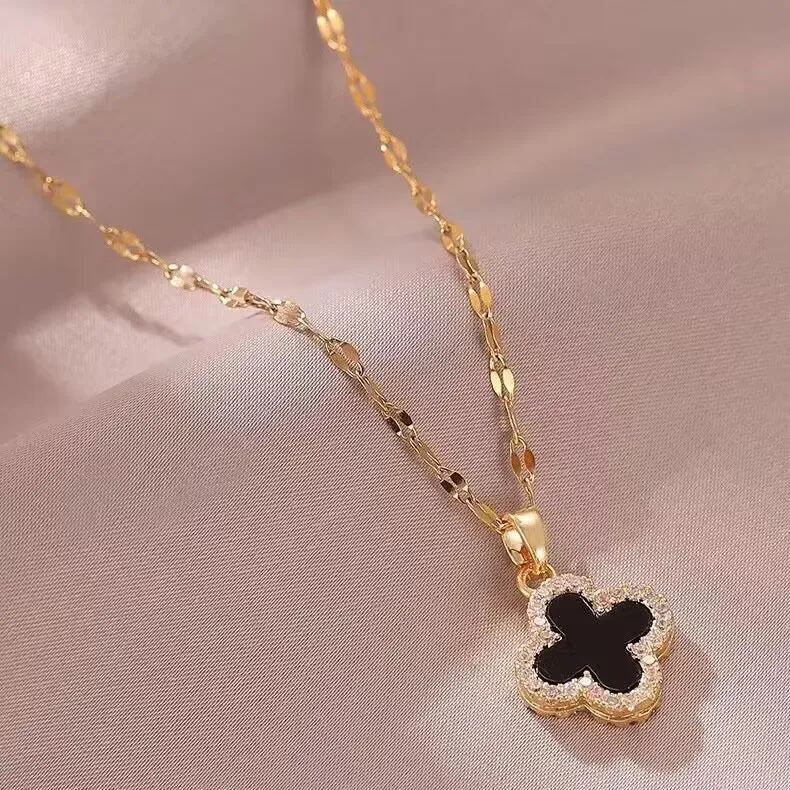 클래식 4 Four Leaf Clover Necklaces 디자이너 Cleefity Necklace Jewelry 세트 펜던트 펜던트 Chocker 생일 파티 드레스 선물 상자