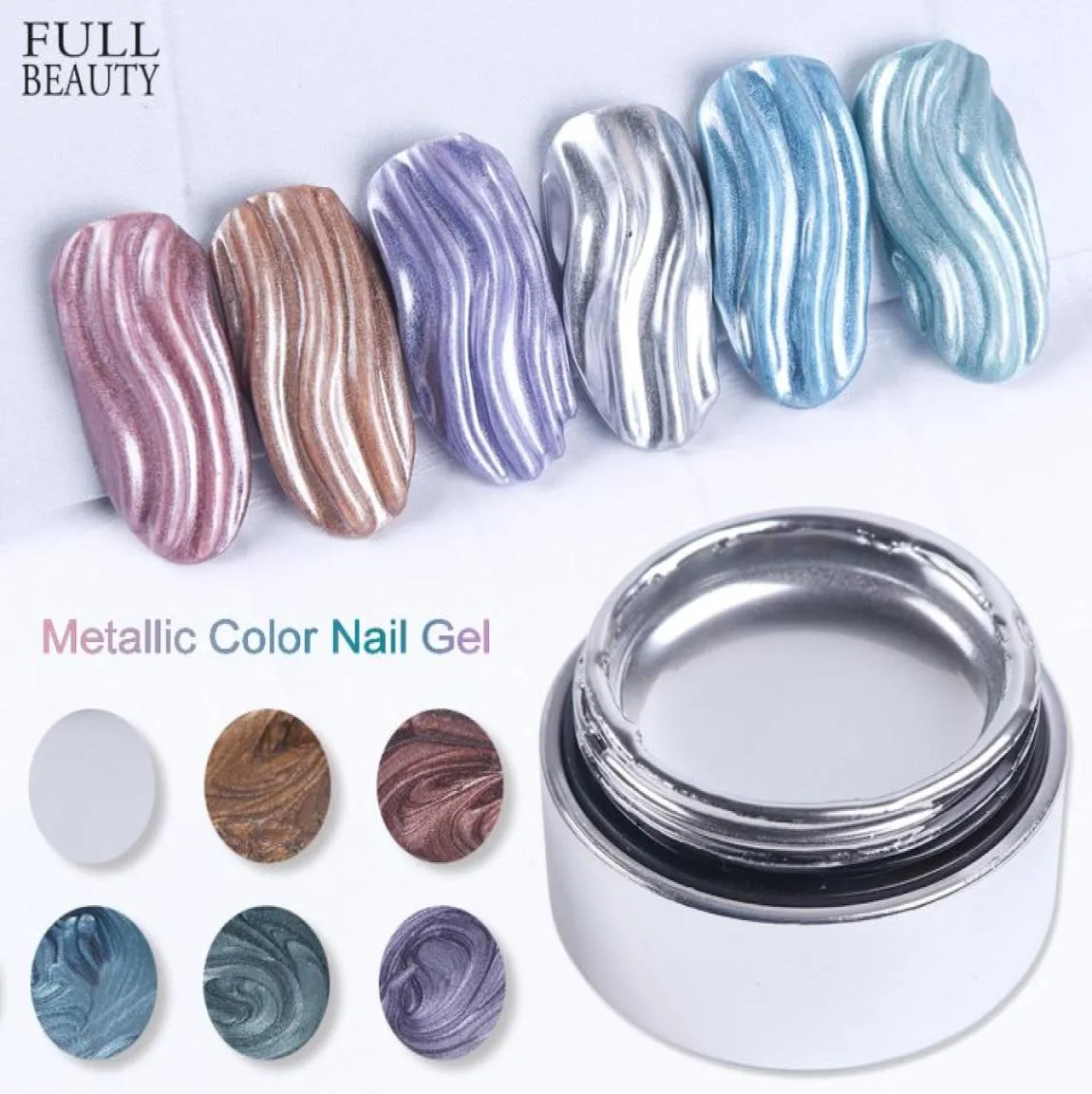 Vernis à ongles à miroir métallique, 6ml, peinture à fil, laque UV ou lampe LED, colle à tremper pour Nail Art, bord CH77615176736