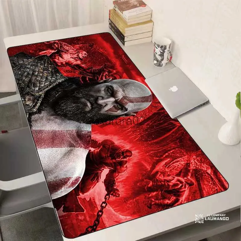 Mouse Pads Apoios de Pulso Xxl Mouse Pad God of War Acessórios para Jogos Teclado Tapete de Computador Tapete de Mesa de Jogo 90x40cm Grande Pc Gamer Gabinete Mesa Mousepad YQ231117