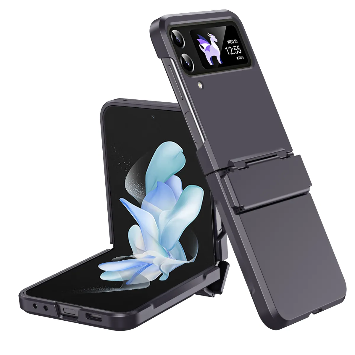 Hard voor Samsung Galaxy Z Flip 4 3 Flip3 5G hoesje Matte plastic scharnierbescherming