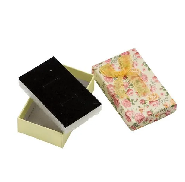 Flower Floral Necklace Earrings Ring Box 5*8cm Jewelry Box Paper Jewelry Gift Box Multi Colors Jewellery Organizer GA58