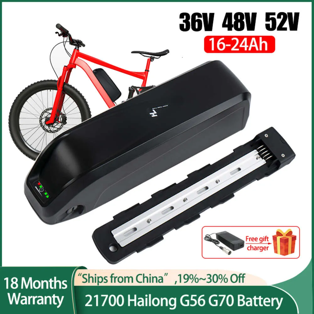 Batterie de vélo électrique Ebike Hailong G70 G56 21700 18650 Samsung LG cellules Pack 48 V 19.2AH 36 V 24AH 52 V 14.4AH batterie au Lithium