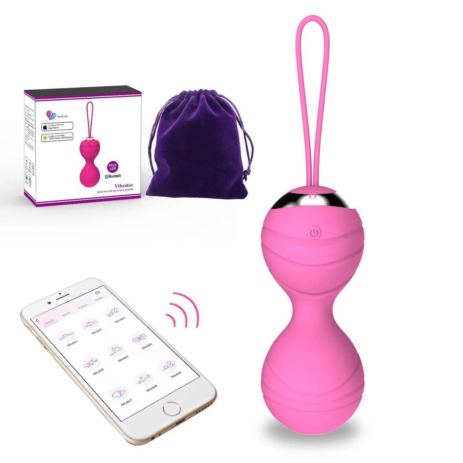 Vibradores Mobile App Controle Remoto Vaginal Jump Usb Recarregável À Prova D 'Água Kegel Ball Vibrador Susanna