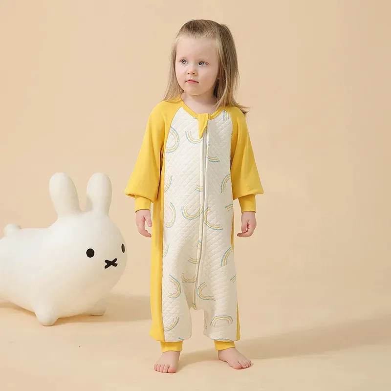 Pyjamas Sacs de couchage pour bébé Hiver Automne Enfants Bolsa De Bebe Sacs de nuit pour enfants en pur coton pour filles et garçons Pyjamas Chaud Nighty 0-4T 231117
