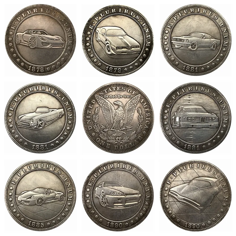 1878-CC 1879-CC 1881-CC 1890-CC Monedas Hobo Dólar Morgan de EE. UU. Artesanías talladas a mano Copia de monedas Artesanía de metal Regalos especiales