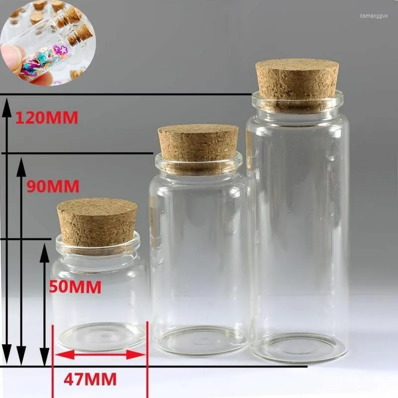 Storage Bottles 1PCS 50/100/150ml Cute Clear Glass With Cork Stopper Empty Spice Jars DIY Crafts Vials